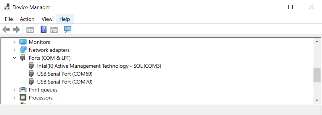 Screenshot 1: Cellular module COM port in windows device manager